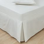 Easycare Plain Dye 100% Cotton 180 Thread Count Ivory Pleated Fitted Valance Cream
