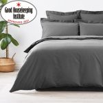 Non Iron Plain Dye Pewter Duvet Cover Dusk (Grey)