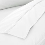 Dorma 500 Thread Count 100% Cotton Satin Plain White Flat Sheet White