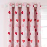 Loveable Hearts Blackout Eyelet Curtains Pink