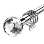 Krystal Extendable Satin Silver Curtain Pole Dia. 16/19mm Silver
