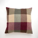 Large Heritage Check Plum Cushion Pink / White