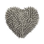 Ruffled Heart Cushion Grey