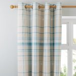 Check Duck Egg Thermal Eyelet Curtains Duck Egg Blue