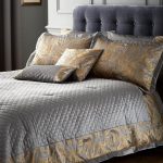 Grayson Pewter Bedspread Pewter Grey & Gold