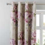 Misty Moors Plum Thermal Eyelet Curtains Beige / Purple / Green