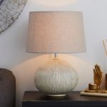 Dahlia Scratched Resin Table Lamp Grey