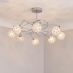 Chrome 8 Sphere Ceiling Light Fitting Silver