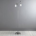Leaf and Glass Floor Lamp Silver