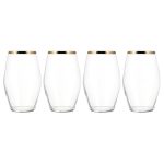 Gold Pack of 4 Highball Glasses Gold
