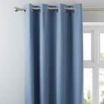 Solar Chambray Blackout Eyelet Curtains Blue