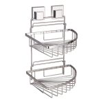 Smartloc 2 Tier Corner Bath Rack Silver