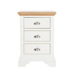 Eaton Cream 3 Drawer Bedside Table Cream
