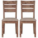 Harvey Acacia Pair of Dining Chairs – Grey Brown