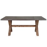 Harvey Acacia Dining Table With Concrete Top Brown