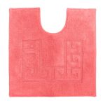 Luxury Cotton Non-Slip Coral Pedestal Mat Coral (Red)