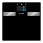 Salter Black Glass Analyser Bathroom Scales Black