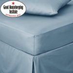 Non Iron Plain Denim 28cm Fitted Sheet Plain Dye Denim Blue