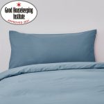 Non Iron Plain Dye Kingsize Denim Blue Pillowcase Pair Plain Dye Denim Blue