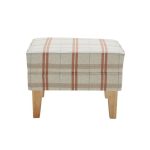 Edinburgh Dark Check Footstool Brown