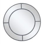 Diamante Round Window Mirror Silver