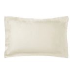 Dorma 500 Thread Count 100% Cotton Satin Plain Cream Oxford Pillowcase Cream (Natural)
