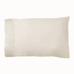 Dorma 500 Thread Count 100% Cotton Satin Plain Cream Cuffed Pillowcase Cream (Natural)