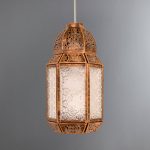 Moroccan Lantern Ceiling Easy Fit Pendant Copper Brown