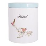 Beautiful Birds Bread Crock White