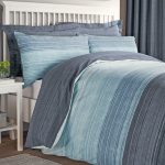 Halton Blue Reversible Duvet Cover and Pillowcase Set Blue