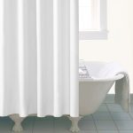Ceramic Extra Long White Shower Curtain White