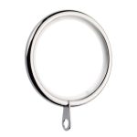 Pack of 6 Lined Metal Curtain Rings Dia. 28mm Satin Silver