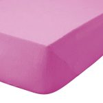 Kids Non Iron Plain Dye Fuchsia 25cm Fitted Sheet Bright Pink