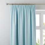 Solar Mint Blackout Pencil Pleat Curtains Mint (Blue)