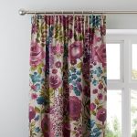 Misty Meadow Pencil Pleat Curtains Cream / Pink / Green