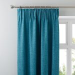 Vermont Teal Pencil Pleat Curtains Teal (Blue)