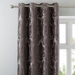 Versailles Charcoal Eyelet Curtains Charcoal