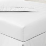 Dorma 500 Thread Count 100% Cotton Satin Plain White 38cm Fitted Sheet White