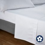 Fogarty 100% Cotton 180 Thread Count Anti Allergy White Flat Sheet White