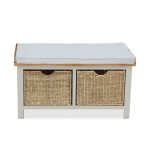 Sidmouth Cotton Hallway Bench With Baskets White