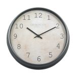 Galvanised Effect Wall Clock Black