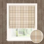 Highland Check Natural Blackout Roman Blind Natural