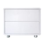 Soho White Gloss 2 Drawer Bedside Table White