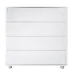 Soho White Gloss 4 Drawer Chest High Gloss Matt White