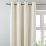 Crochet Cream Jacquard Thermal Eyelet Curtains Cream (Natural)