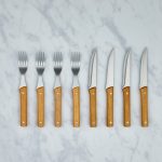 Dark Wooden Handle 16 Piece Set Cutlery Set Brown