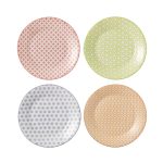 Royal Doulton Set of 4 Accent Pastels Plates Red/Green/Blue/Orange