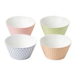 Royal Doulton Pastels Accent Set of 4 Bowls Pink/Green/Blue/Orange