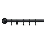 Satina Extendable Matte Black Curtain Pole Dia. 25/28mm Black