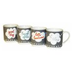 4 Thought Bubbles Stacking Mugs Grey